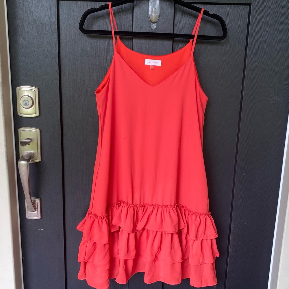 LATOWNE Red Tank Dress —Size Small